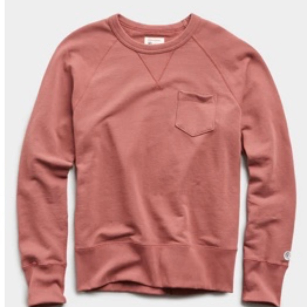 Todd Snyder + Champion Lightweight Pocket Sweatshirt in Rosewine - Size Medium